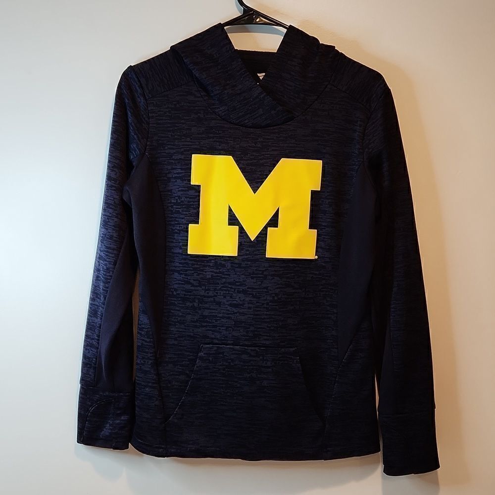 Fanatics NCAA Michigan Wolverines Hoodie Pullover Sweatshirt Women's Sz S/P EUC